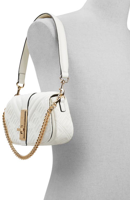 Shop Aldo Romie Quilted Faux Leather Crossbody Bag In White