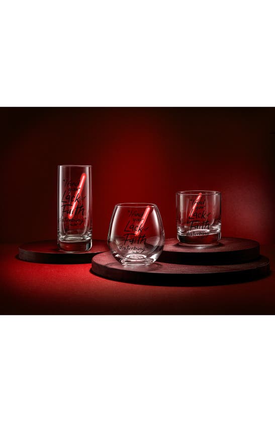 Joyjolt Lightsaber Stemless Drinking Glassware In Clear/ Red