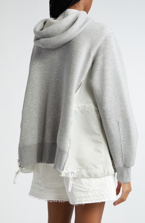 Sacai Ma-1 Side Gusset Sponge Hoodie In L/gray × L/gray
