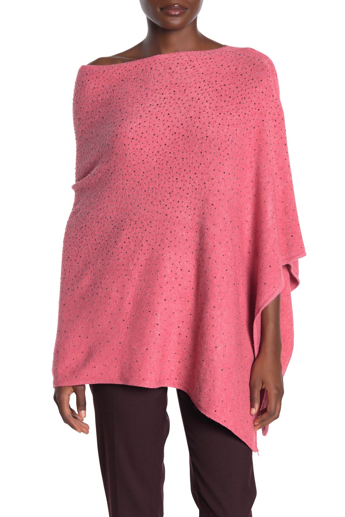 Womens Clothing Jumpers and knitwear Ponchos and poncho dresses La Fiorentina Synthetic Faux Pearl Embellished Poncho in Pink 