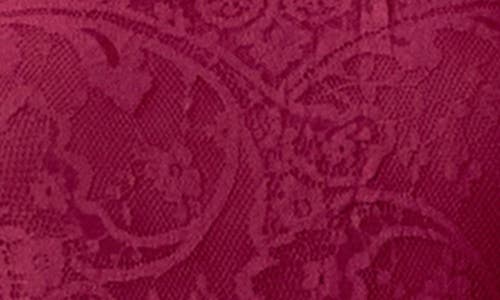 Endless Rose Mixed Lace Long Sleeve Cocktail Dress In Maroon