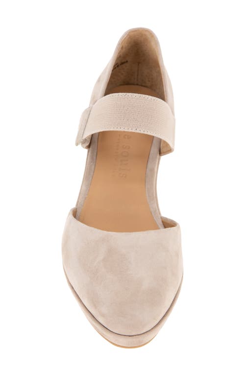 Gentle Souls By Kenneth Cole Oriana Ankle Strap Wedge Pump In Mushroom Suede