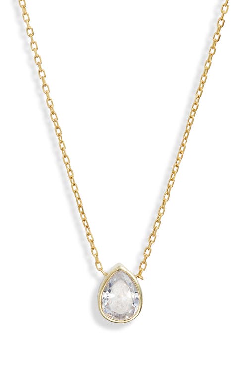 Shop Shymi Mini Bezel Pendant Necklace In Gold/white/pear Cut