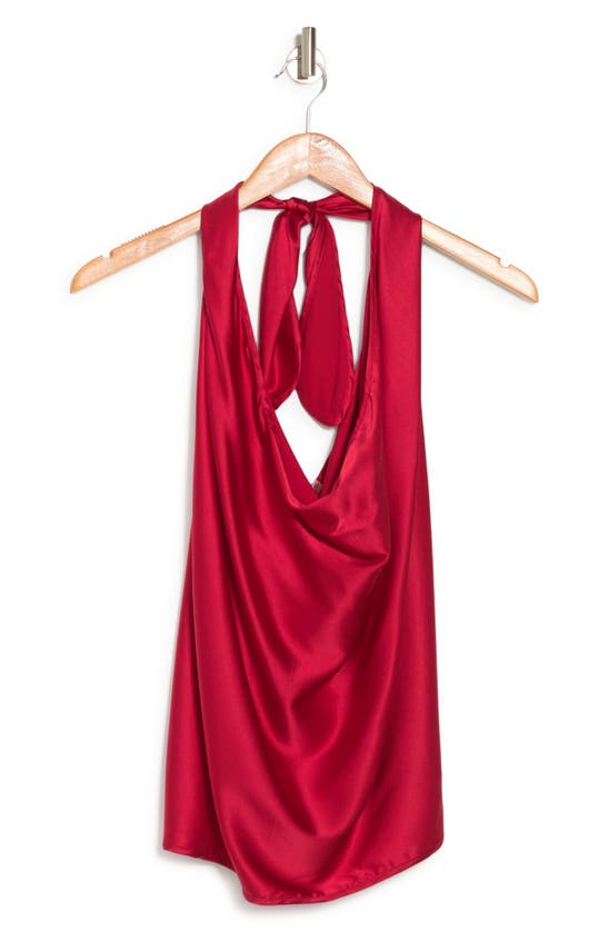 Ramy Brook Convertible Stretch Silk Charmeuse Top In Rouge