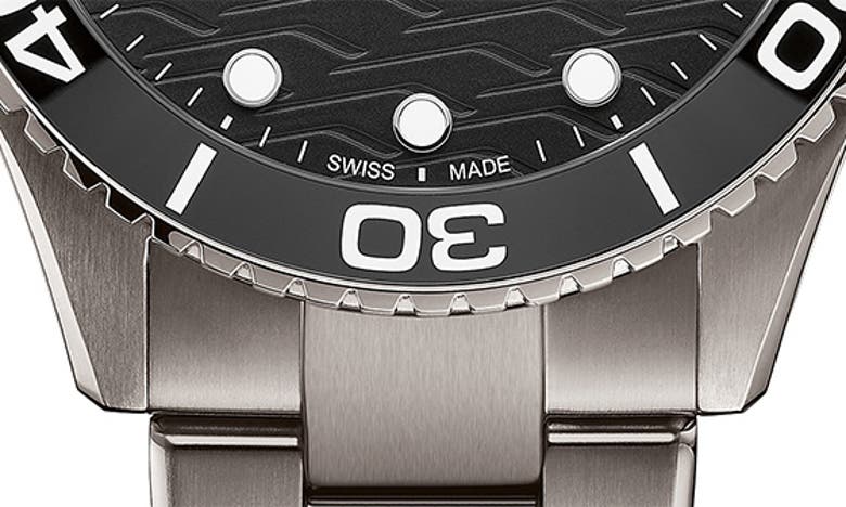 Mido Men's Swiss Automatic Ocean Star Silver-tone Titanium Bracelet Watch 43mm In Black