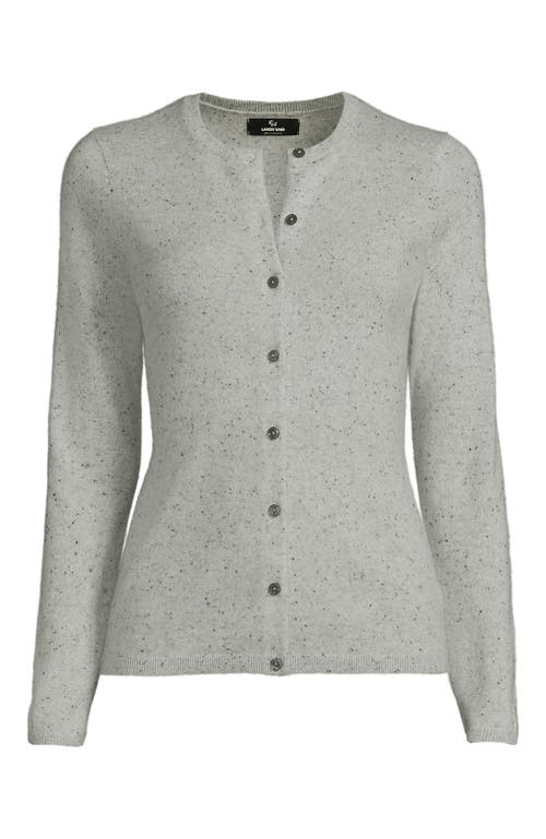 Lands' End Cashmere Cardigan Sweater In Gray/black Donegal