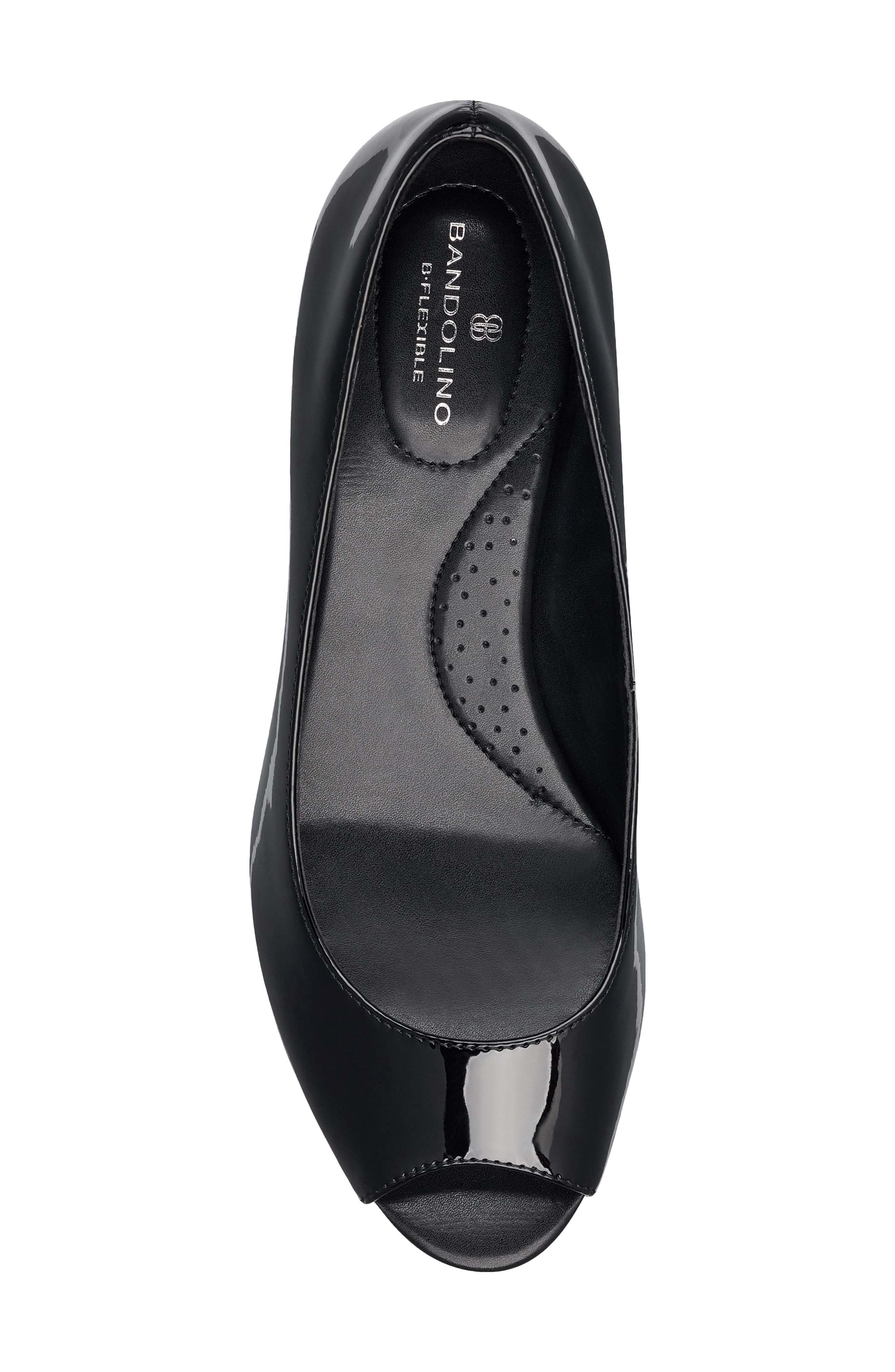 NEW Women's Patent Open Peep Toe  Low Wedge Heels Pump Sandal Shoes Size 5-10 