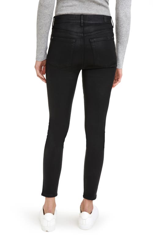 7 For All Mankind The High Waist Faux Pocket Skinny Pants In Brblk Ctd