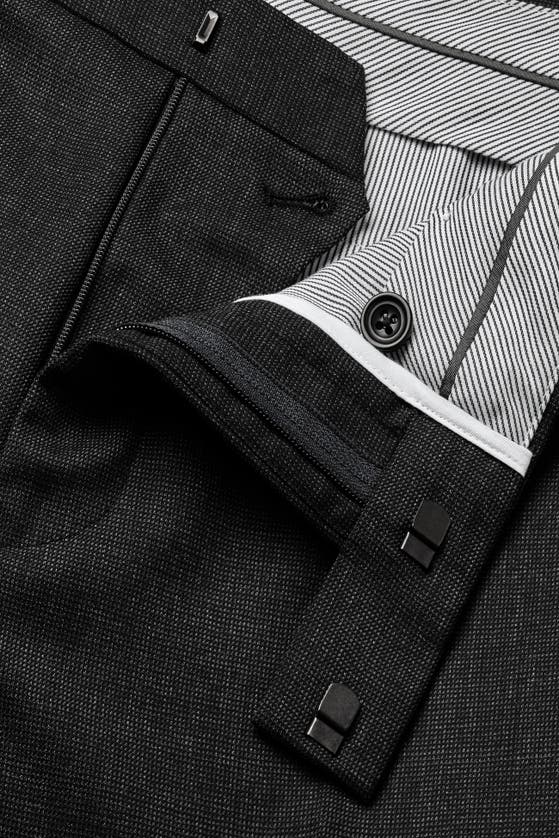 Shop Charles Tyrwhitt Slim Fit End On End Ultimate Performance Suit Pants In Charcoal Grey