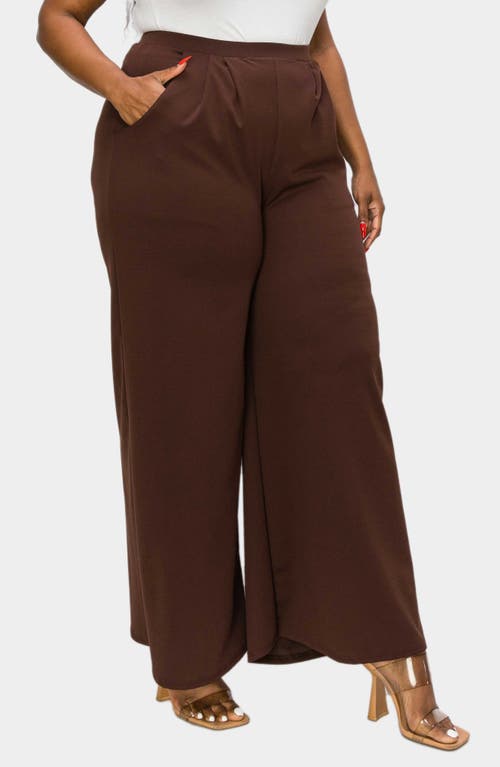 Shop L I V D Rachel Pocket High Waist Wide Leg Pants In Light Brown