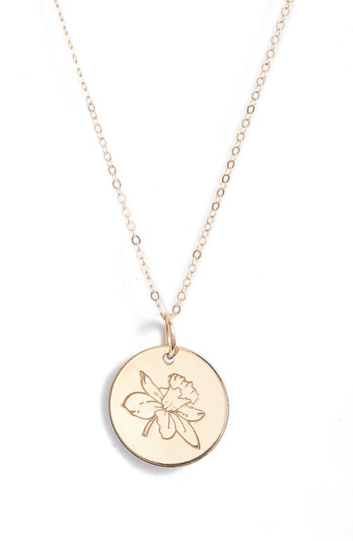 Birth Flower Necklace in 14K Gold Fill - March