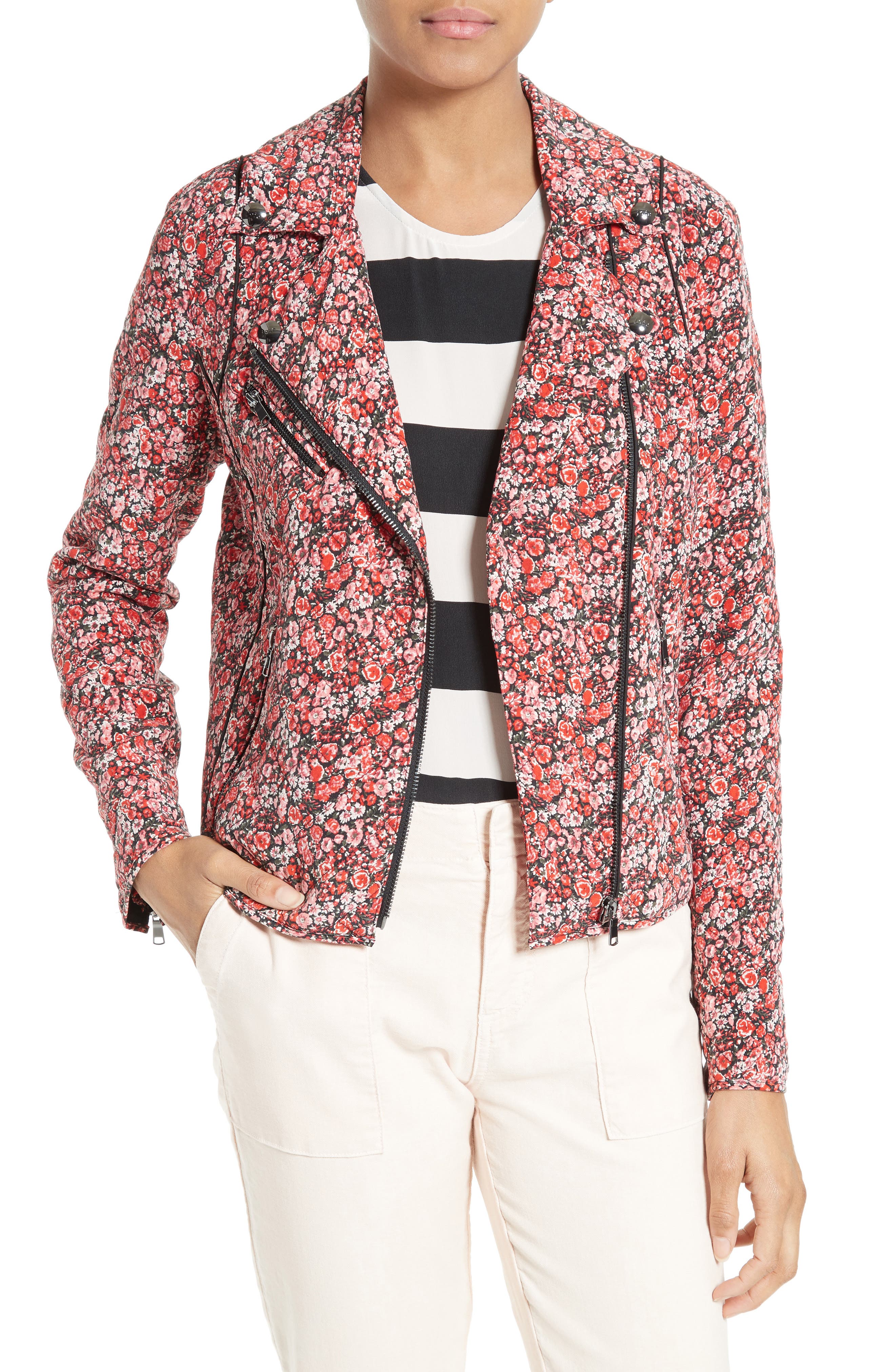Joie Frona Quilted Floral Silk Jacket Nordstrom