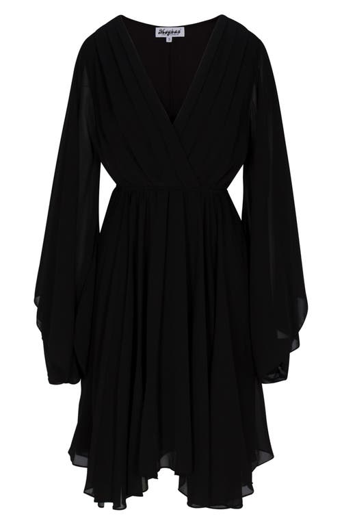 Meghan La Sunset Long Sleeve Minidress In Black