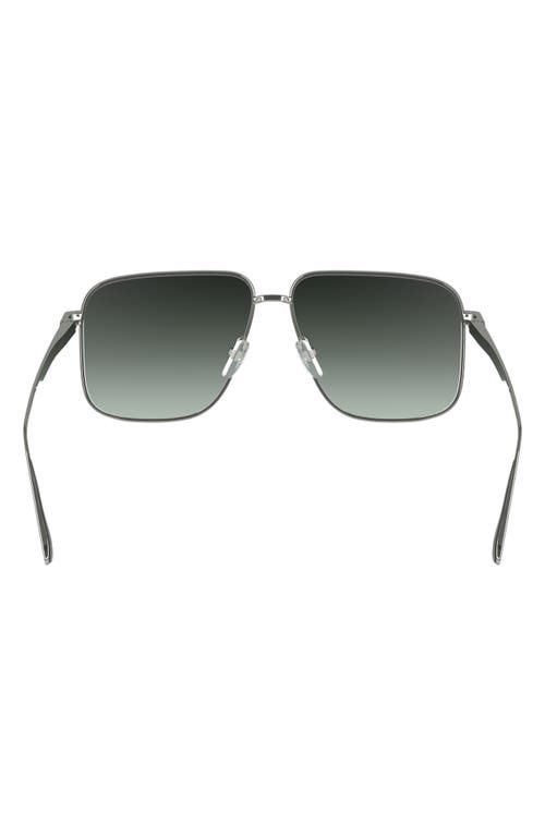 Shop Victoria Beckham V Line 57mm Gradient Aviator Sunglasses In Silver/green Gradient