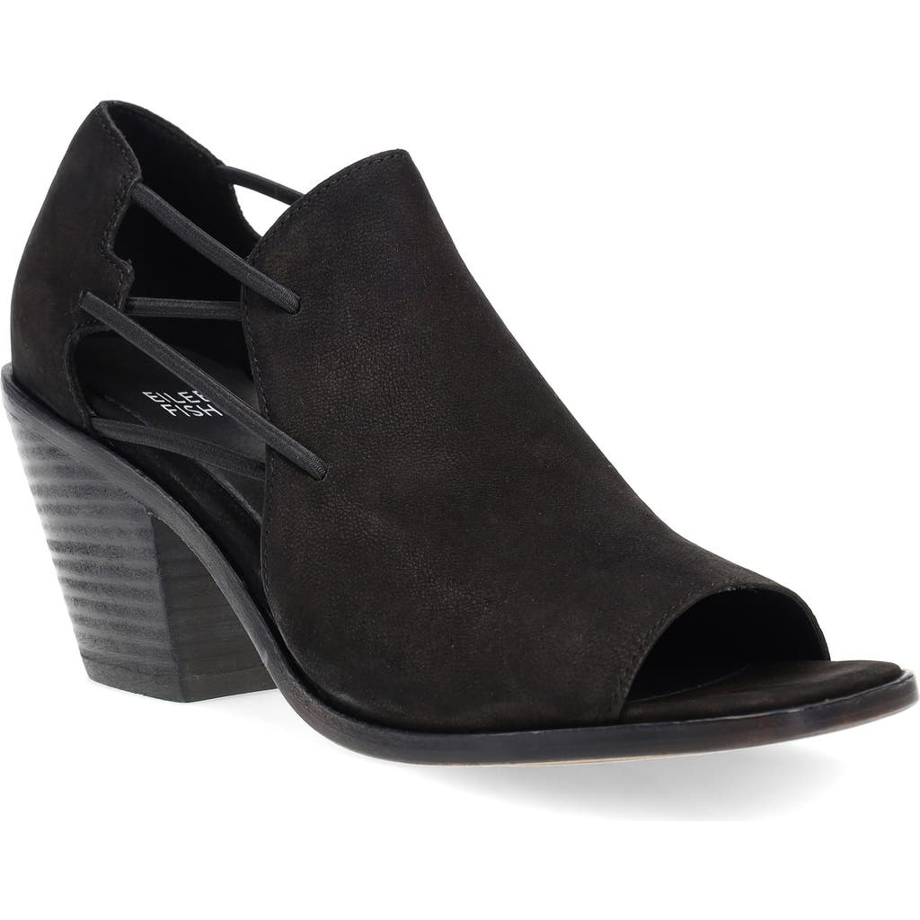 Eileen Fisher Alfie Womens Nubuck Open Toe Block Heels In Black