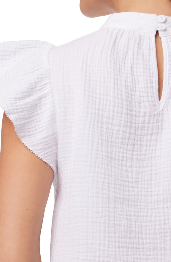 Shop Joe's Cotton Gauze Flutter Sleeve Top In White