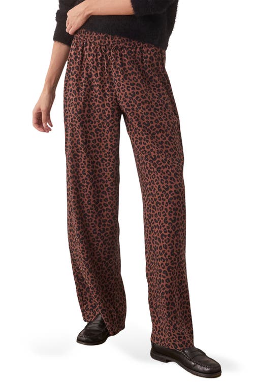 Marine Layer Allison Wide Leg Tencel® Lyocell Pants In Leopard