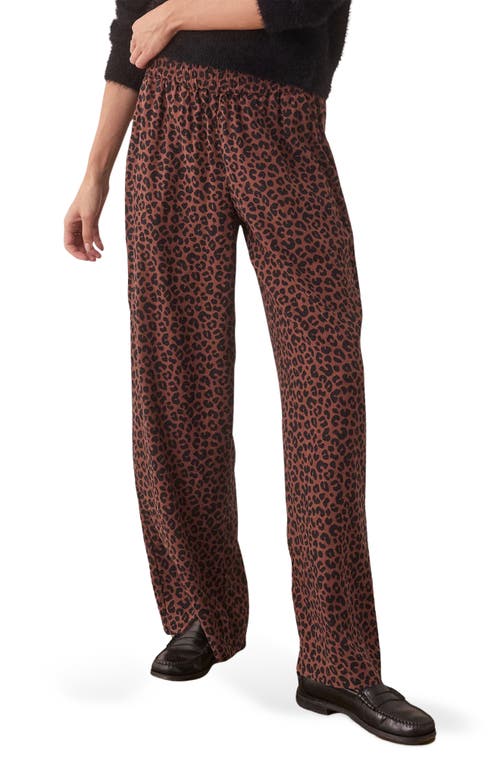 Marine Layer Allison Wide Leg Tencel® Lyocell Pants in Leopard 