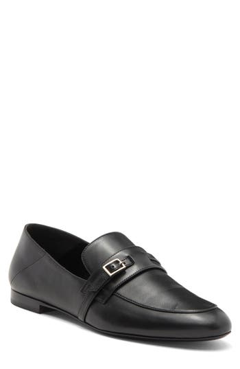 Longchamp Buckle Strap Loafer In Black