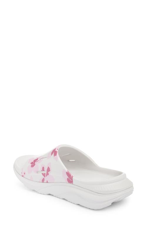 Shop Hoka Gender Inclusive Vibrant Bloom Ora Recovery Slide 3 Sandal In Nimbus Cloud/pink Twilight