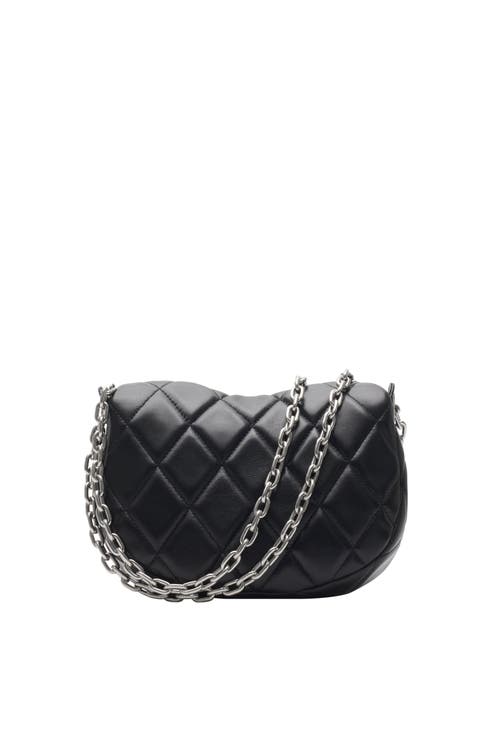 Burberry Black Leather Rocking Horse Shoulder Bag In Black/palladium