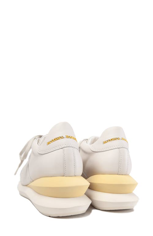 Shop Paloma Barceló Paloma Barcelo Alenzon Wedge Sneaker In White/gesso-s.yellow