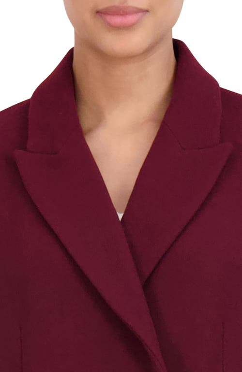 Cole Haan Signature Wool Blend Coat In Bordeaux