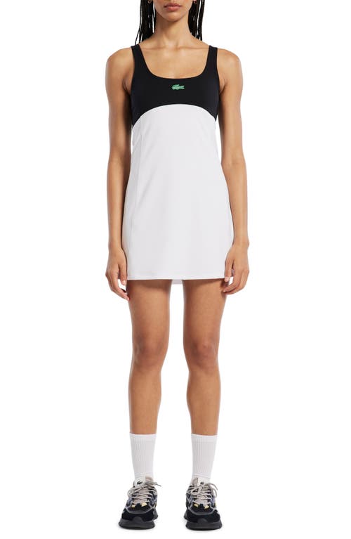 Lacoste x BANDIER Colorblock Performance Dress 001 Blanc at Nordstrom,