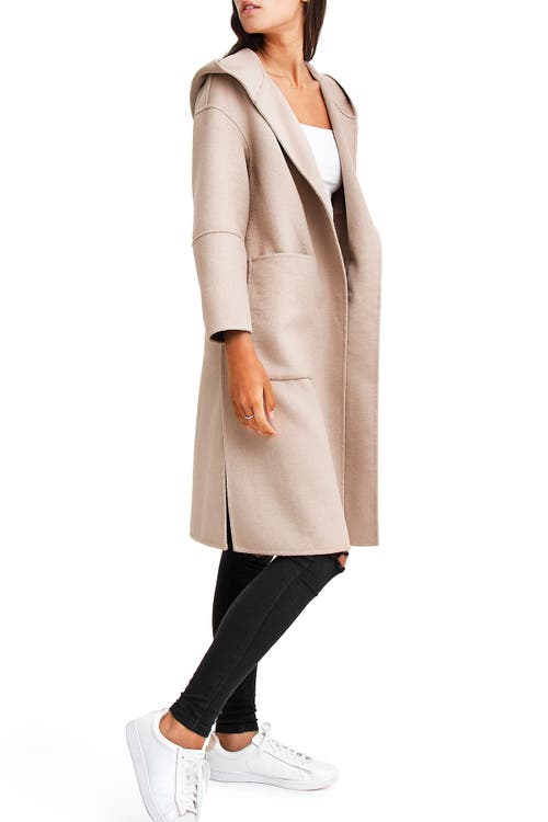 Shop Belle & Bloom Walk This Way Wool Blend Oversized Coat In Sand