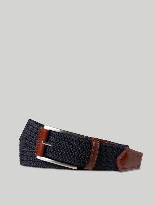Robert Talbott Stretch Nylon Garfield Belt In Navy