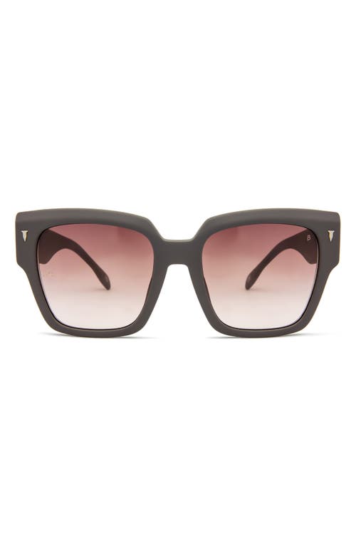 MITA SUSTAINABLE EYEWEAR Capri 56mm Geometric Sunglasses in Matte Grey /Gradient Amber