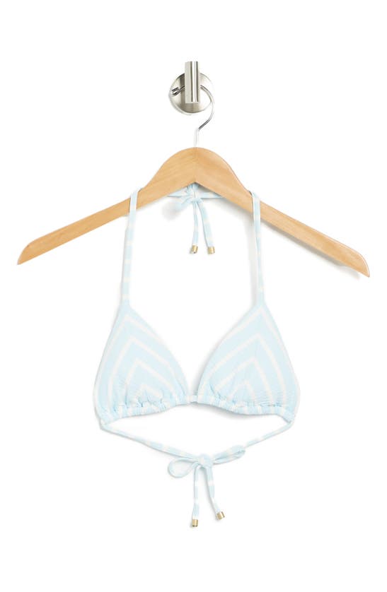 Vitamin A Natalie Miter Stripe Halter Top In Sky Ecorib Stripe