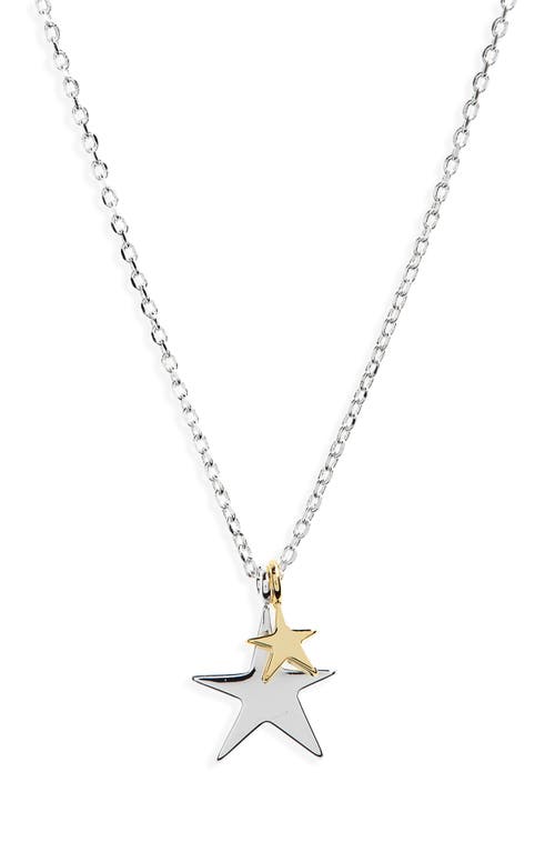 Estella Bartlett Two-Tone Double Star Pendant Necklace in Silver/Gold at Nordstrom