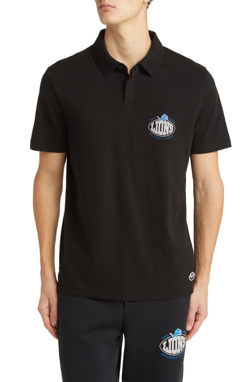 BOSS x NFL Cotton Polo in Detroit Lions Black at Nordstrom, Size Medium