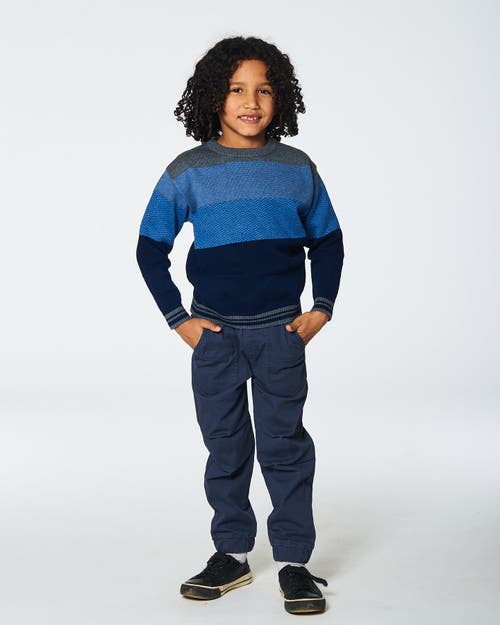 Shop Deux Par Deux Baby Boy's Stretch Twill Pleated Knee Jogger Pants Dark Grey In Folkstone Grey