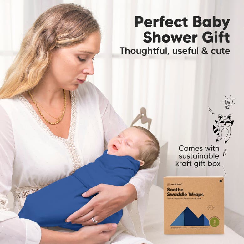 Keababies 3-pack Soothe Swaddle Wraps In Frost