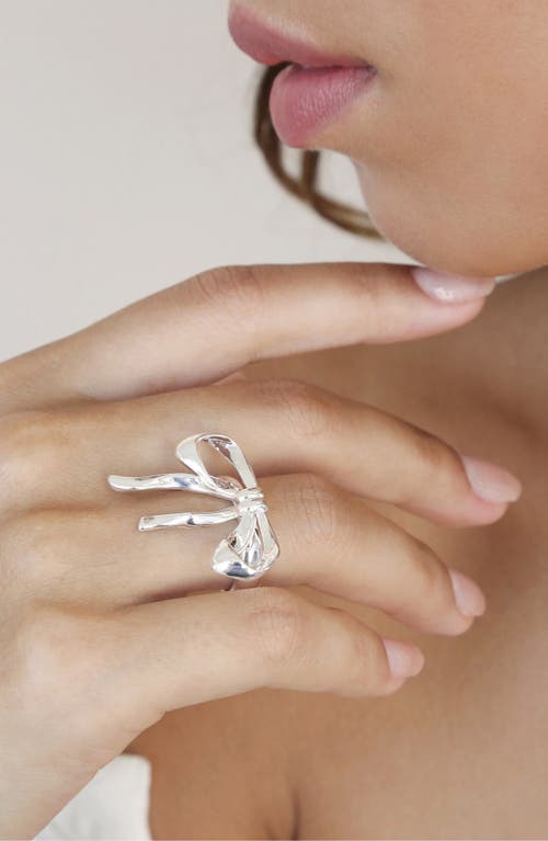 Shop Ettika Bow Organica Ring In Silver