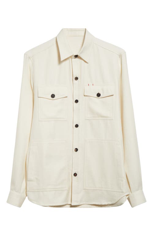 Shop Isaia The Button-up Overshirt In Open White