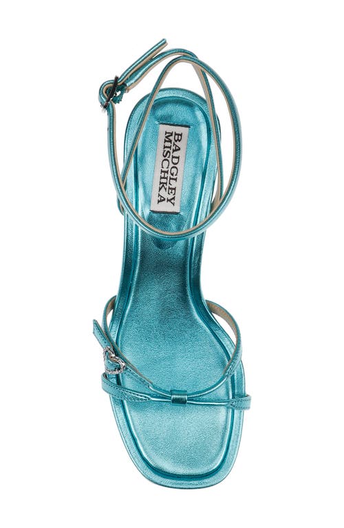 Shop Badgley Mischka Collection Brynna Ankle Strap Sandal In Seafoam Leather