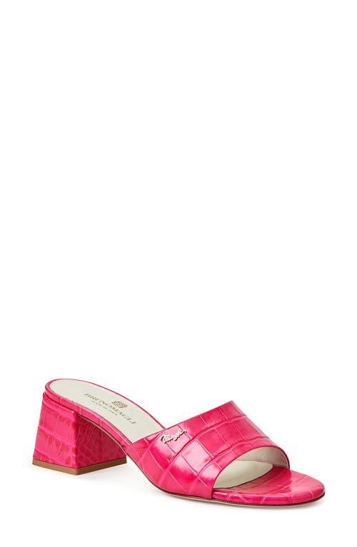 Bruno Magli Agata Slide Sandal in Magenta Croc