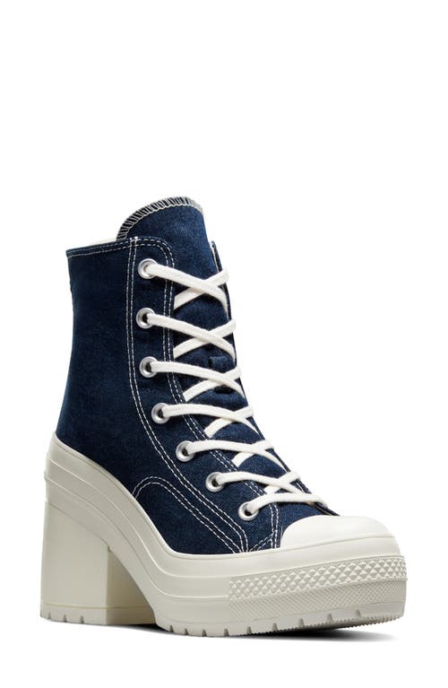 Shop Converse Chuck 70 De Luxe Block Heel Sneaker In Navy/egret/golden Sundial