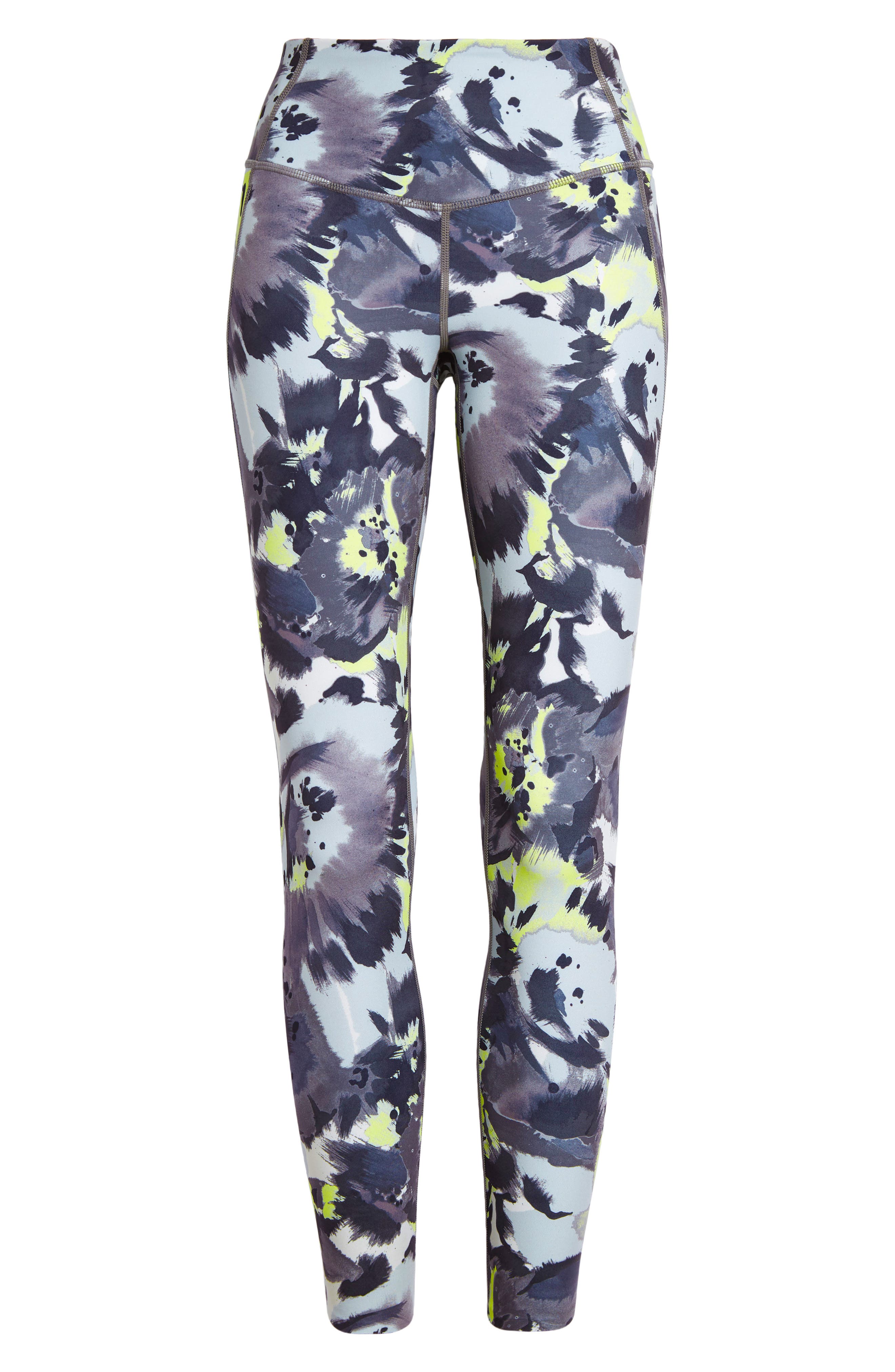 ZELLA Studio Lite High Waist Pocket 7/8 Leggings, Main, color, GREY SHADE TIE DYE BLOOMS