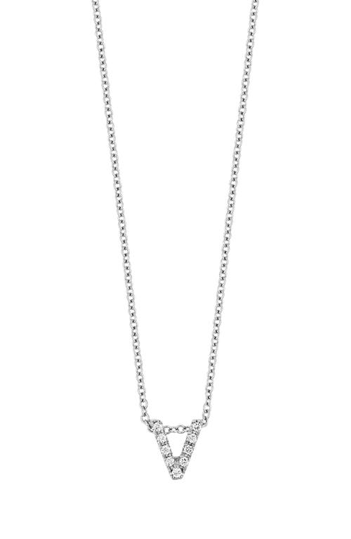 Bony Levy 18k Gold Pavé Diamond Initial Pendant Necklace in Gold - V at Nordstrom