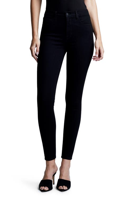 L'AGENCE Monique High Rise Skinny Jeans in Jet
