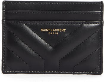 Saint Laurent Joan Quilted Leather Card Case | Nordstrom