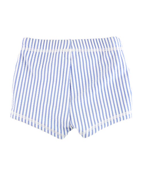 Shop Ruggedbutts Boys Upf50+ Swim Shorties In Periwinkle Blue Seersucker