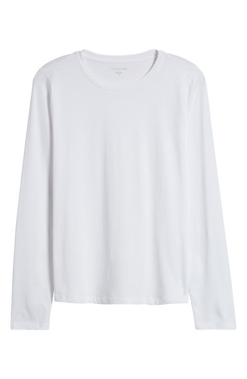 Eileen Fisher Long Sleeve Organic Cotton T-shirt In White