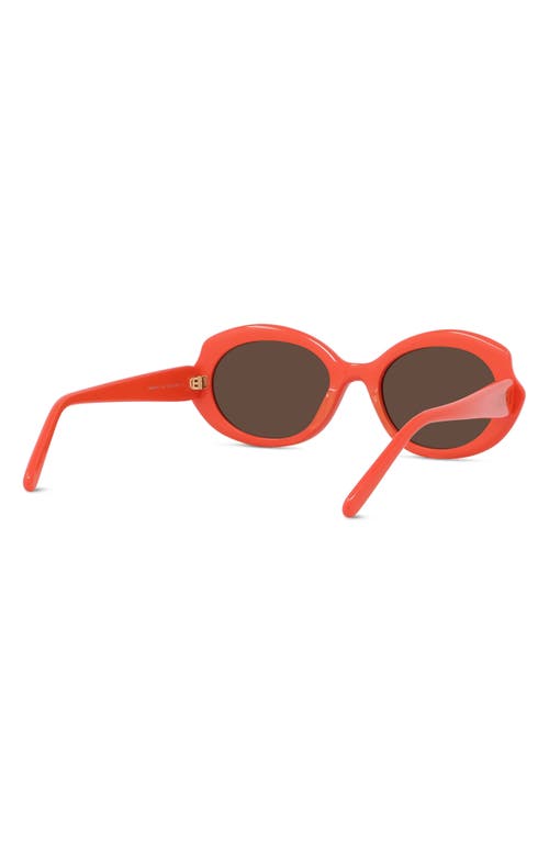 Shop Loewe Thin Mini 54mm Oval Sunglasses In Shiny Orange/brown