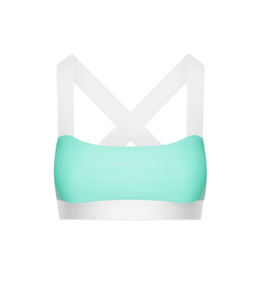 Ansea The Reversible Sporty Top In White/mint