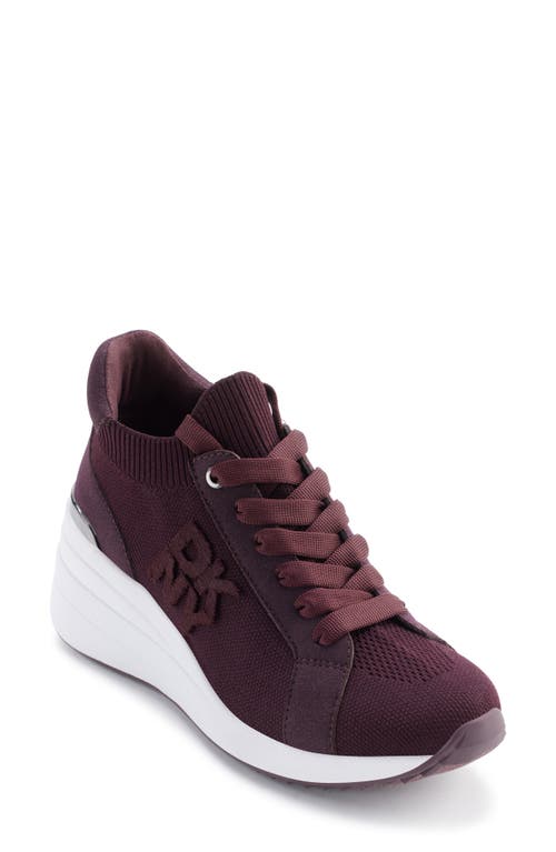 Shop Dkny Kasia Wedge Sneaker In Wine